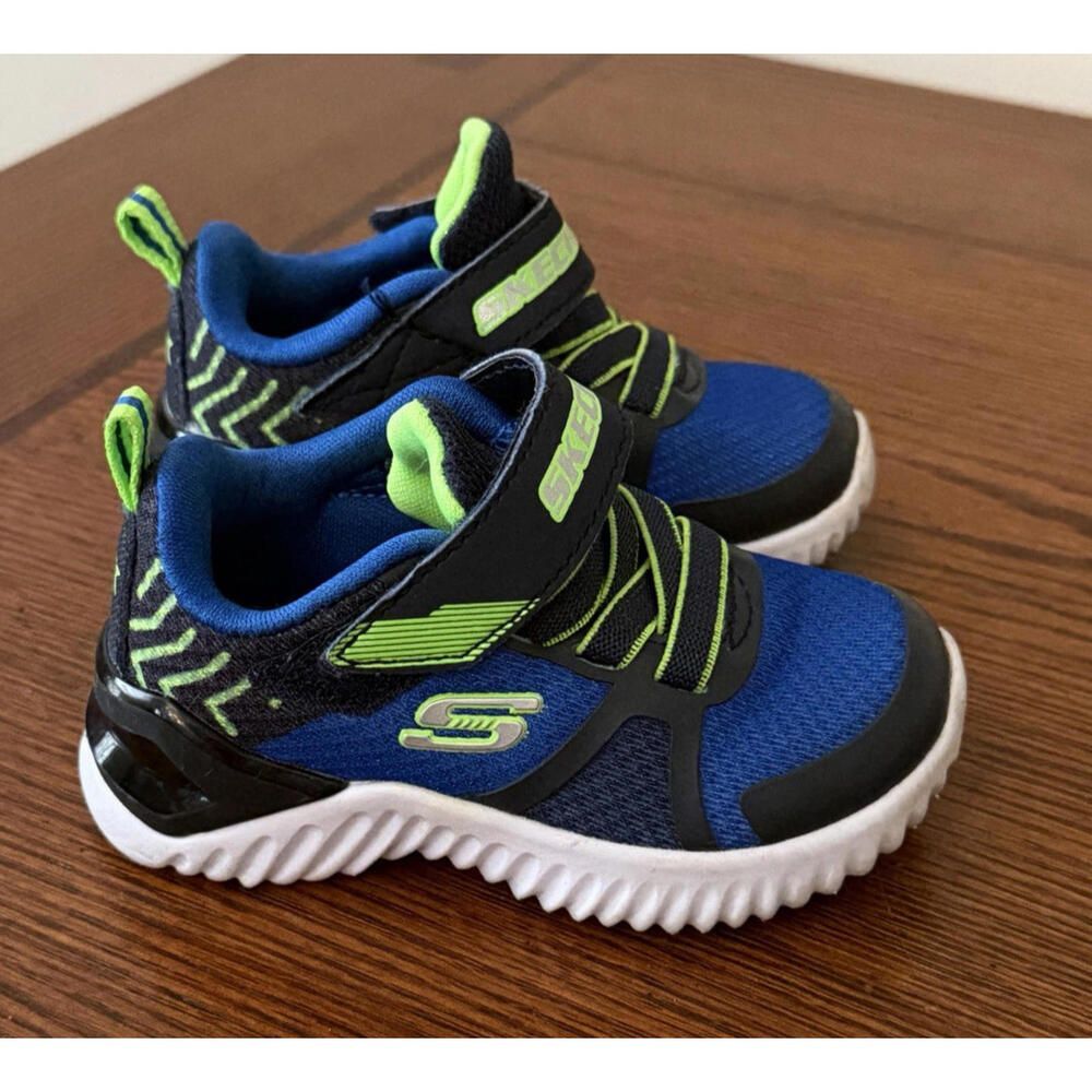 Skechers Sneakers Toddler Boy's Size 5 Running Sport Causal Navy/Lime